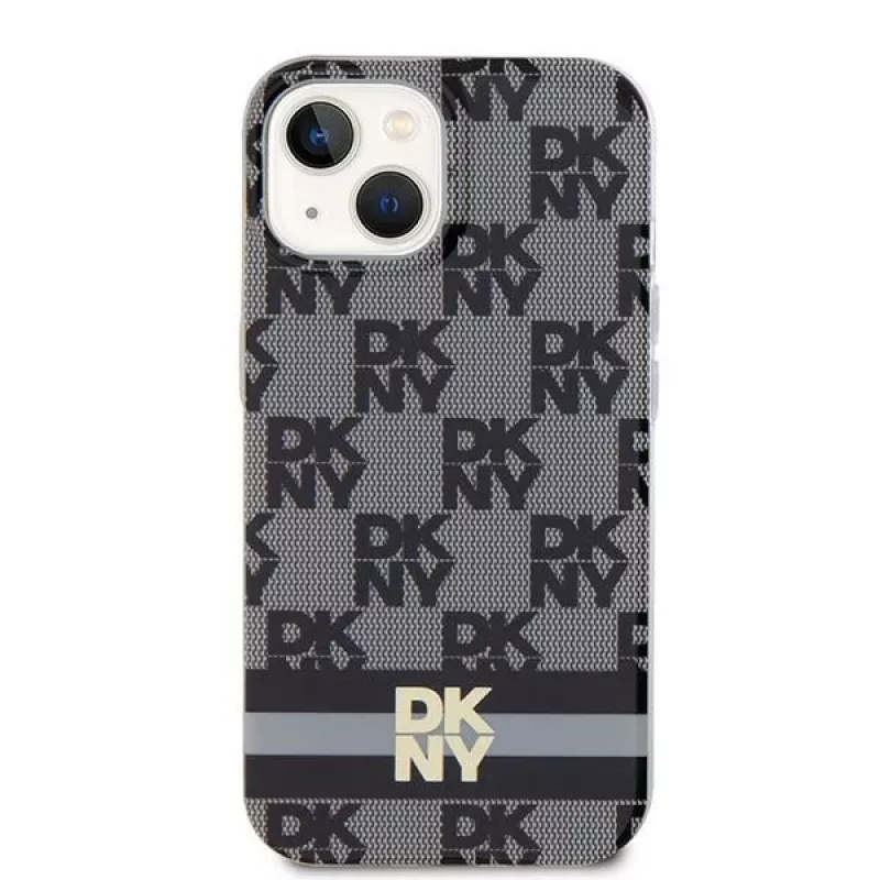 DKNY DKHMP15MHCPTSK Hardcase iPhone 15 Plus / 14 Plus 6,7 inch -suojakotelo, musta Karo-Mono-Muster & painetut raidat, MagSafe