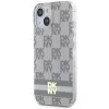 DKNY DKHMP14SHCPTSE Hard Case iPhone 14/15/13 6,1 inch beige ruudullinen mono-kuvio & painetut raidat MagSafe