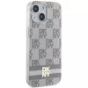 DKNY DKHMP14SHCPTSE Hard Case iPhone 14/15/13 6,1 inch beige ruudullinen mono-kuvio & painetut raidat MagSafe