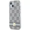 DKNY DKHMP15SHCPTSE Hard Case Apple iPhone 15 / 14 / 13 6,1 inch beige ruudullinen monokuvio & painetut raidat MagSafe
