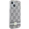DKNY DKHMP15SHCPTSE Hard Case Apple iPhone 15 / 14 / 13 6,1 inch beige ruudullinen monokuvio & painetut raidat MagSafe