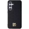 DKNY DKHMS24SPSHRPSK Hardcase, nahkajäljitelmä, metallilogo, MagSafe, Samsung Galaxy S24, musta