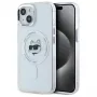 Karl Lagerfeld KLHMP15SHLSCHH iPhone 15 6,1 inch valkoinen Hardcase IML Metal Choupette Head MagSafe