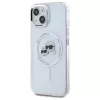 Karl Lagerfeld KLHMP15SHLSKCH Hardcase Apple iPhone 15 6,1 inch valkoinen Karl & Choupette Head MagSafe