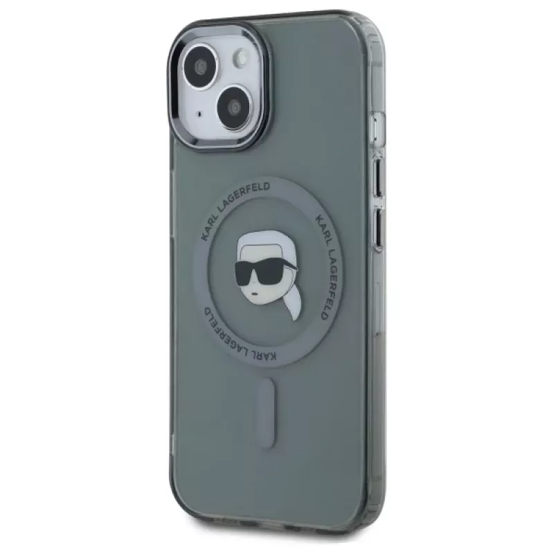 Karl Lagerfeld KLHMP15SHLSKIK Hardcase IML metalli Karl Head MagSafe Apple iPhone 15 6,1