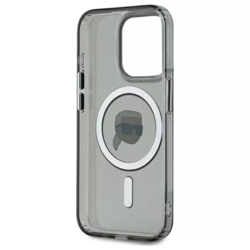 Karl Lagerfeld KLHMP15LHLSKIK Hardcase Apple iPhone 15 Pro 6,1 inch musta IML metalli Karl Head MagSafe