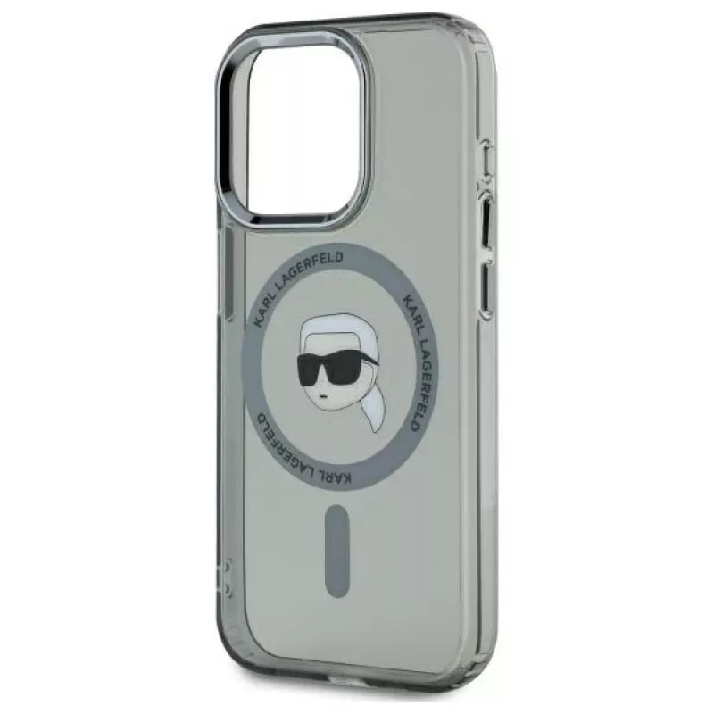 Karl Lagerfeld KLHMP15XHLSKIK Hardcase IML metalli Karl Head MagSafe iPhone 15 Pro Max 6,7 inch musta