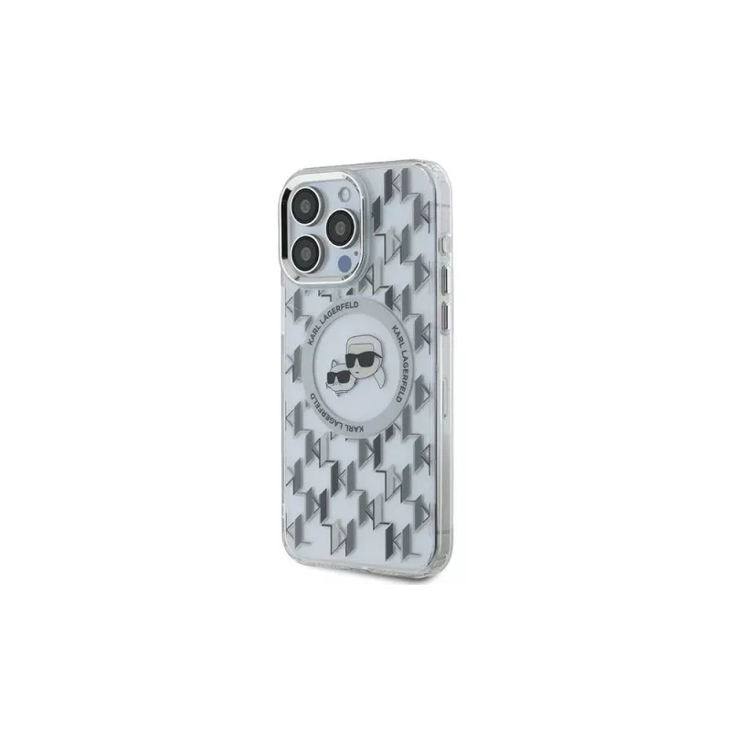 Karl Lagerfeld KLHMP15XHMCKMHT iPhone 15 Pro Max 6,7 inch läpinäkyvä IML monogrammi Karl & Choupette Head MagSafe kuori