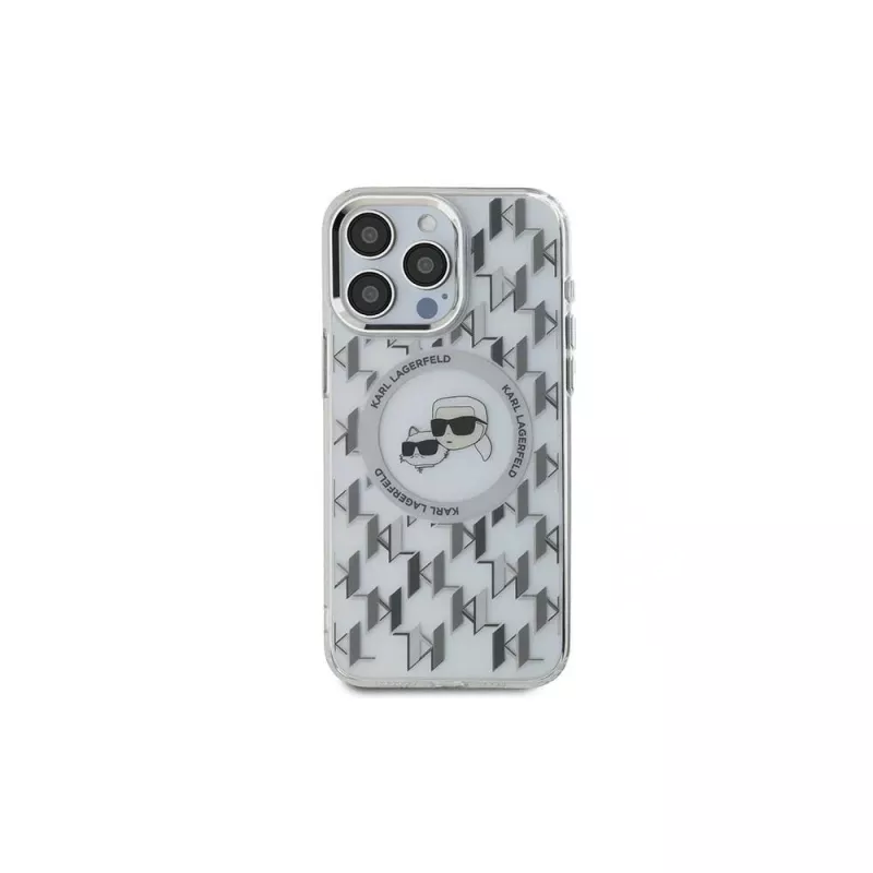 Karl Lagerfeld KLHMP15XHMCKMHT iPhone 15 Pro Max 6,7 inch läpinäkyvä IML monogrammi Karl & Choupette Head MagSafe kuori