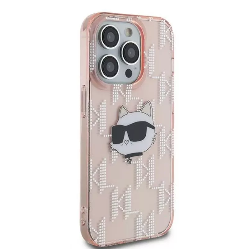 Karl Lagerfeld KLHCP14XHKLPCHP iPhone 14 Pro Max 6,7 inch pinkki Hardcase IML Choupette Head & monogrammi