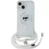 Karl Lagerfeld KLHMP15SHCCHNT iPhone 15 / 14 / 13 6,1 inch Hardcase läpinäkyvä IML Choupette Head & Cord Magsafe