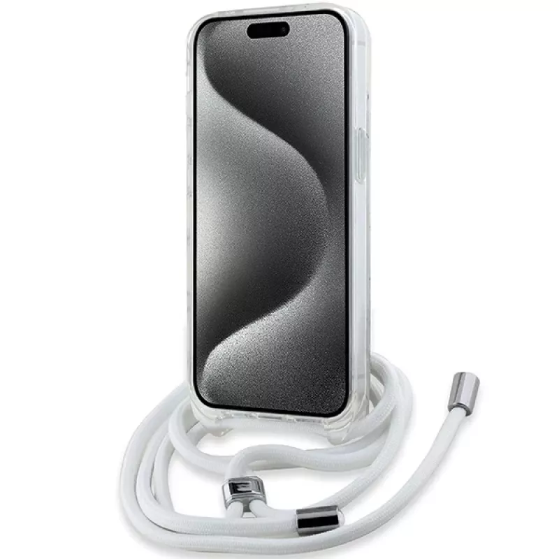 Karl Lagerfeld KLHMP15SHCCHNT iPhone 15 / 14 / 13 6,1 inch Hardcase läpinäkyvä IML Choupette Head & Cord Magsafe