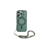 Guess IML Glitter With Pearl Strap MagSafe kuori iPhone 16 Pro Max (vihreä)