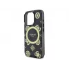 Guess GUHMP16LH4PYEEK Hardcase Apple iPhone 16 Pro 6,3 inch musta Peony On 4G Background IML MagSafe