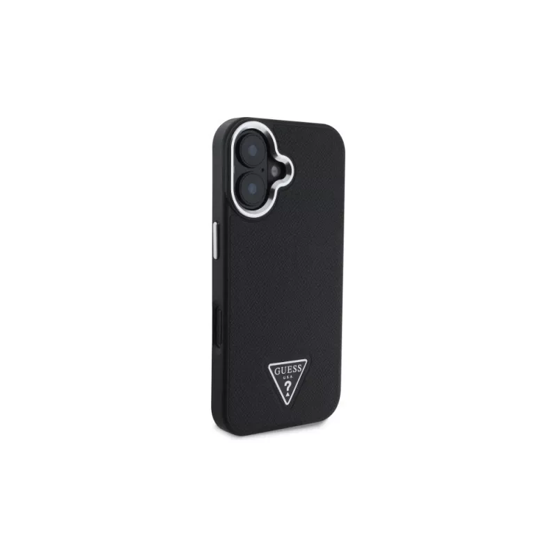 Guess GUHMP16SPGTSPSK iPhone 16 musta Hardcase Grained Triangle MagSafe