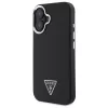 Guess Grained Triangle MagSafe Hard Case Apple iPhone 16 Plus - musta