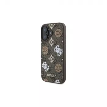 Guess Peony On 4G Background MagSafe -kotelo iPhone 16 (ruskea)