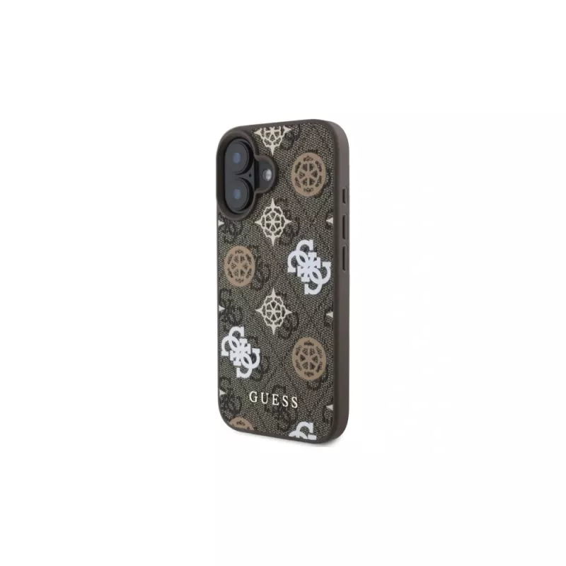 Guess Peony On 4G Background MagSafe -kotelo iPhone 16 (ruskea)