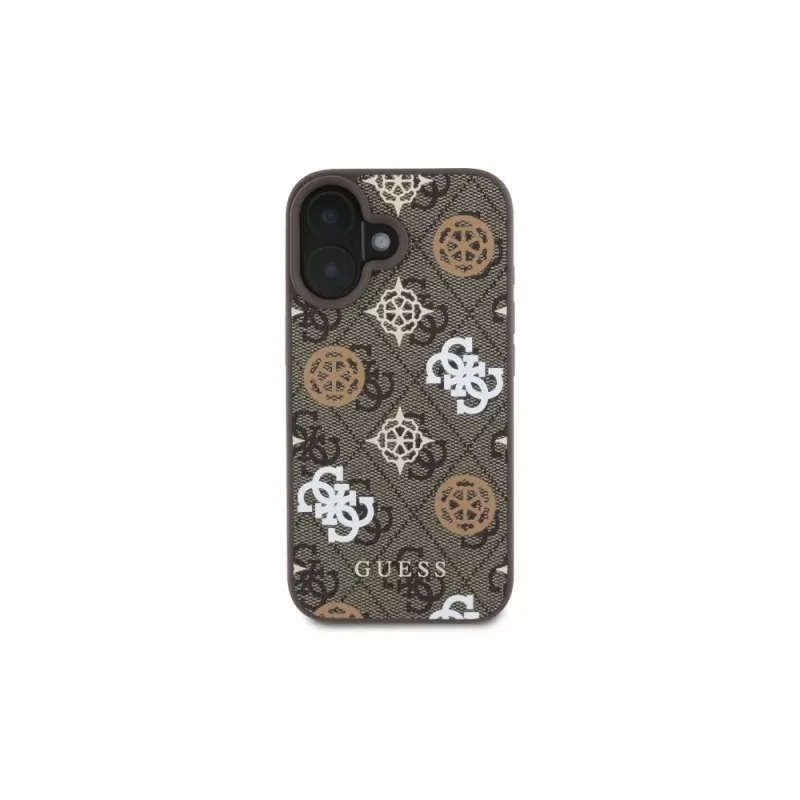 Guess Peony On 4G Background MagSafe -kotelo iPhone 16 (ruskea)