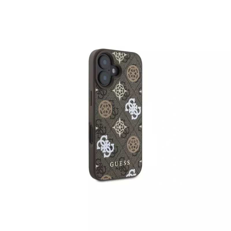 Guess Peony On 4G Background MagSafe -kotelo iPhone 16 (ruskea)