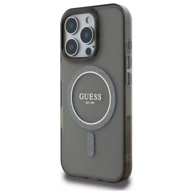 Guess GUHMP16LHFGEREK Hardcase IML Glitter Circle MagSafe iPhone 16 Pro 6,3