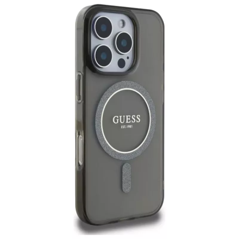 Guess GUHMP16LHFGEREK Hardcase IML Glitter Circle MagSafe iPhone 16 Pro 6,3