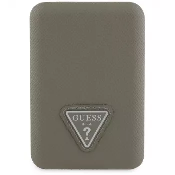 GUESS Grained Triangle Wireless Power Bank 5000mAh 15W USB-C MagSafe ruskea