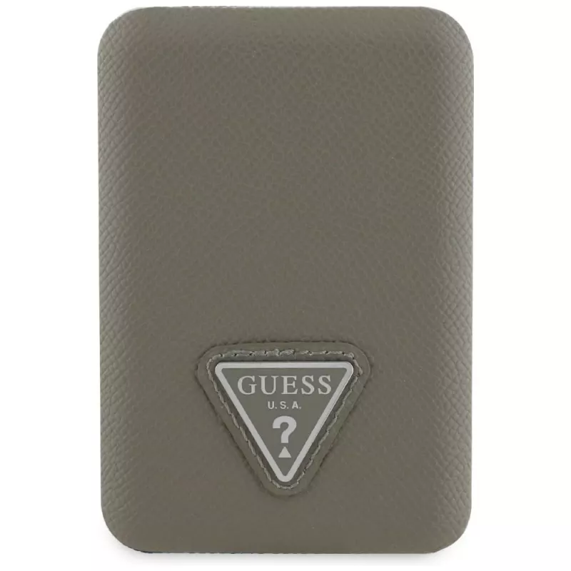 GUESS Grained Triangle Wireless Power Bank 5000mAh 15W USB-C MagSafe ruskea