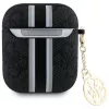 Guess GUA2P4RPSK AirPods 1/2 -kotelo musta 4G Printed Stripes Charm