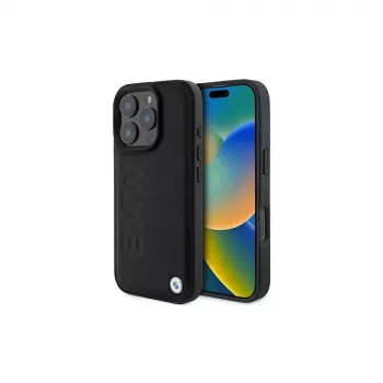 BMW Signature Collection hardcase Apple iPhone 16 Pro Max 6,9 inch aito nahka musta Hot Stamp MagSafe
