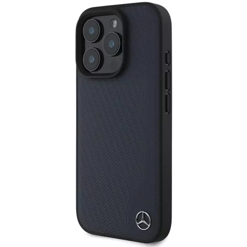 Mercedes-Benz MEHMP16X23RBGVV iPhone 16 Pro Max 6,9 inch navy hardcase MB Holzimitattleder ja MagSafe