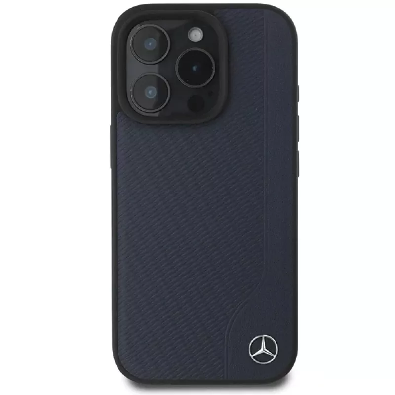 Mercedes-Benz MEHMP16X23RBGVV iPhone 16 Pro Max 6,9 inch navy hardcase MB Holzimitattleder ja MagSafe