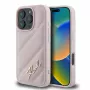 Karl Lagerfeld Quilted Signature -kotelo iPhone 16 Pro - pinkki