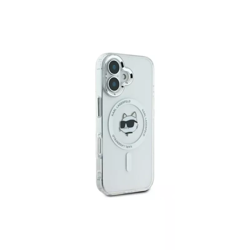 Karl Lagerfeld KLHMP16MHLSCHH hardcase IML Metal Choupette Head MagSafe iPhone 16 Plus 6.7 valkoinen
