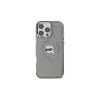 Karl Lagerfeld KLHMP16LHLSKIK hardcase IML Metal Karl Head MagSafe Apple iPhone 16 Pro 6,3 inch musta