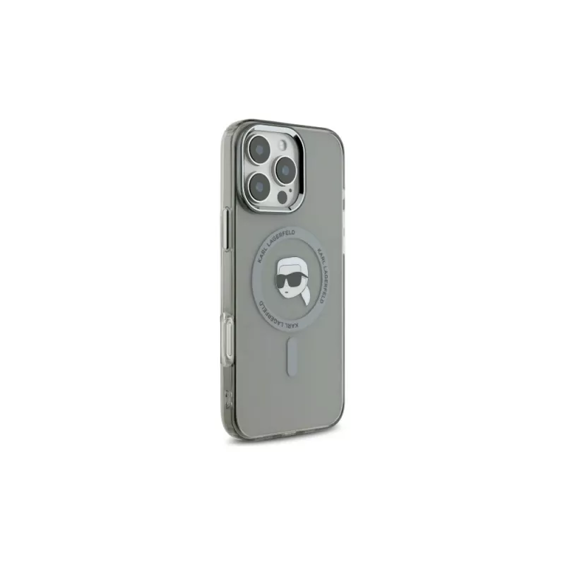 Karl Lagerfeld KLHMP16XHLSKIK iPhone 16 Pro Max 6.9 musta hardcase IML Metal Karl Head MagSafe