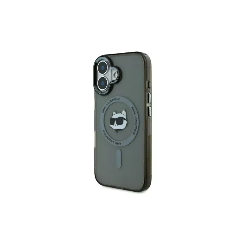 Karl Lagerfeld KLHMP16SHLSCHK iPhone 16 6.1 musta hardcase IML Metal Choupette Head MagSafe