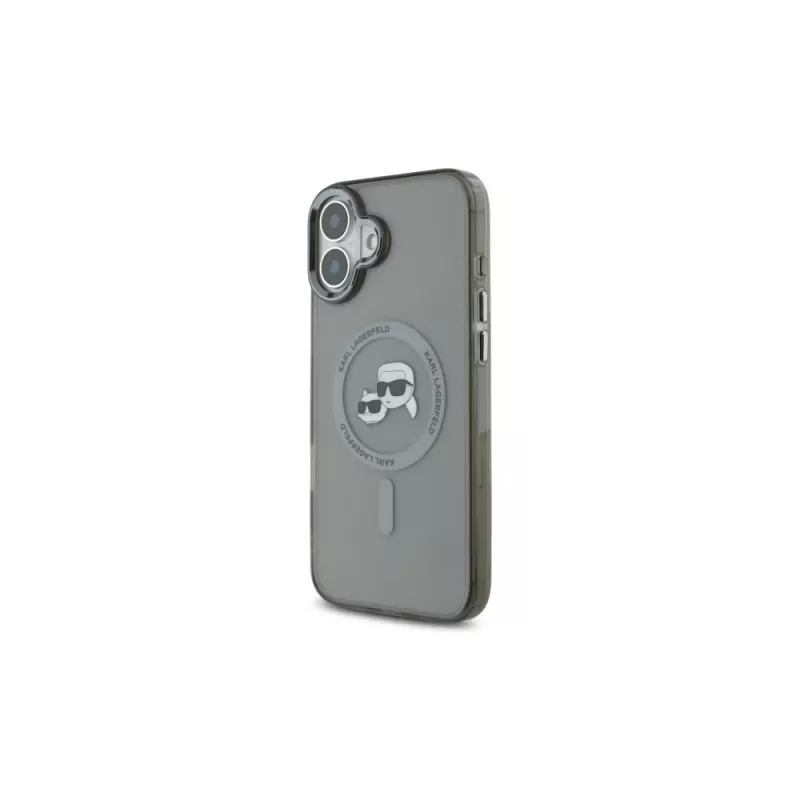 Karl Lagerfeld KLHMP16SHLSKCK hardcase Apple iPhone 16 6,1 inch musta IML metalli Karl & Choupette Head MagSafe