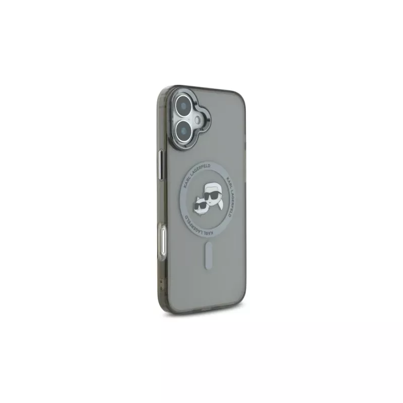 Karl Lagerfeld KLHMP16SHLSKCK hardcase Apple iPhone 16 6,1 inch musta IML metalli Karl & Choupette Head MagSafe