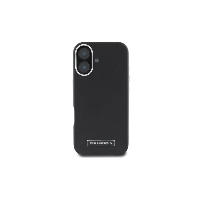 Karl Lagerfeld KLHMP16MPGMSRPK iPhone 16 Plus 6,7 inch Hardcase metallilevyllä, MagSafe – musta