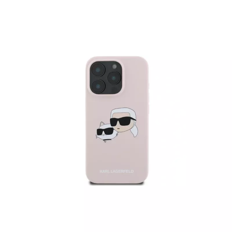 Karl Lagerfeld KLHMP16XSKCHPPLP iPhone 16 Pro Max 6,9 inch pinkki silikoninen Hardcase Double Heads Print ja MagSafe