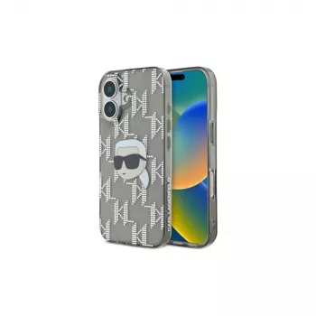Karl Lagerfeld IML Karl Head Electroplated -kuori iPhone 16 (musta)