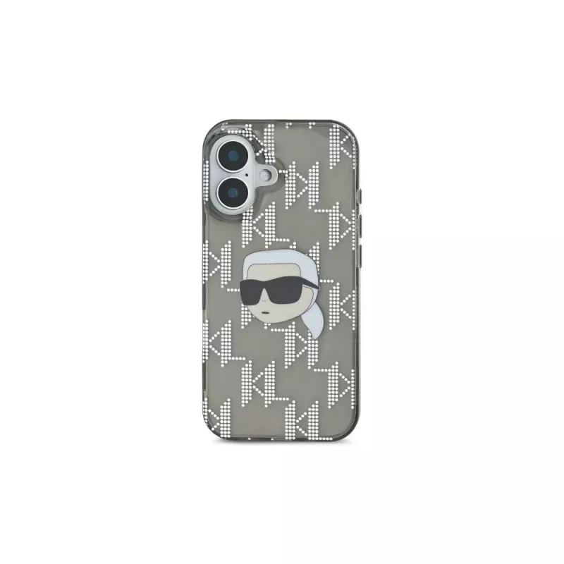 Karl Lagerfeld IML Karl Head Electroplated -kuori iPhone 16 (musta)