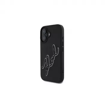 Karl Lagerfeld 3D Rubber Bicolor Signature -kuori iPhone 16 (musta)