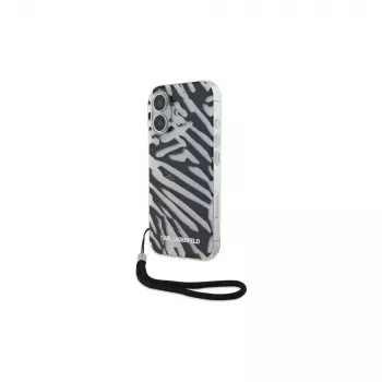 Karl Lagerfeld IML Zebra Pattern & Cord takakuori Apple iPhone 16 - musta