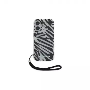 Karl Lagerfeld IML Zebra Pattern & Cord takakuori Apple iPhone 16 - musta