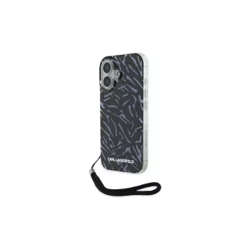Karl Lagerfeld Zebra With Cord -kuori Apple iPhone 16 - violetti
