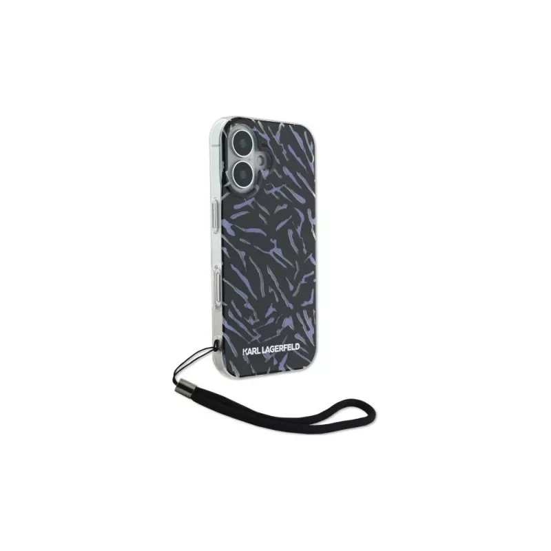 Karl Lagerfeld Zebra With Cord -kuori Apple iPhone 16 - violetti