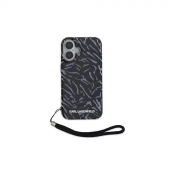 Karl Lagerfeld Zebra With Cord -kuori iPhone 16 Plus (violetti)
