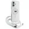 Karl Lagerfeld KLHMP16SHCKHNT iPhone 16 Hardcase läpinäkyvä Crossbody IML Karl Head MagSafe